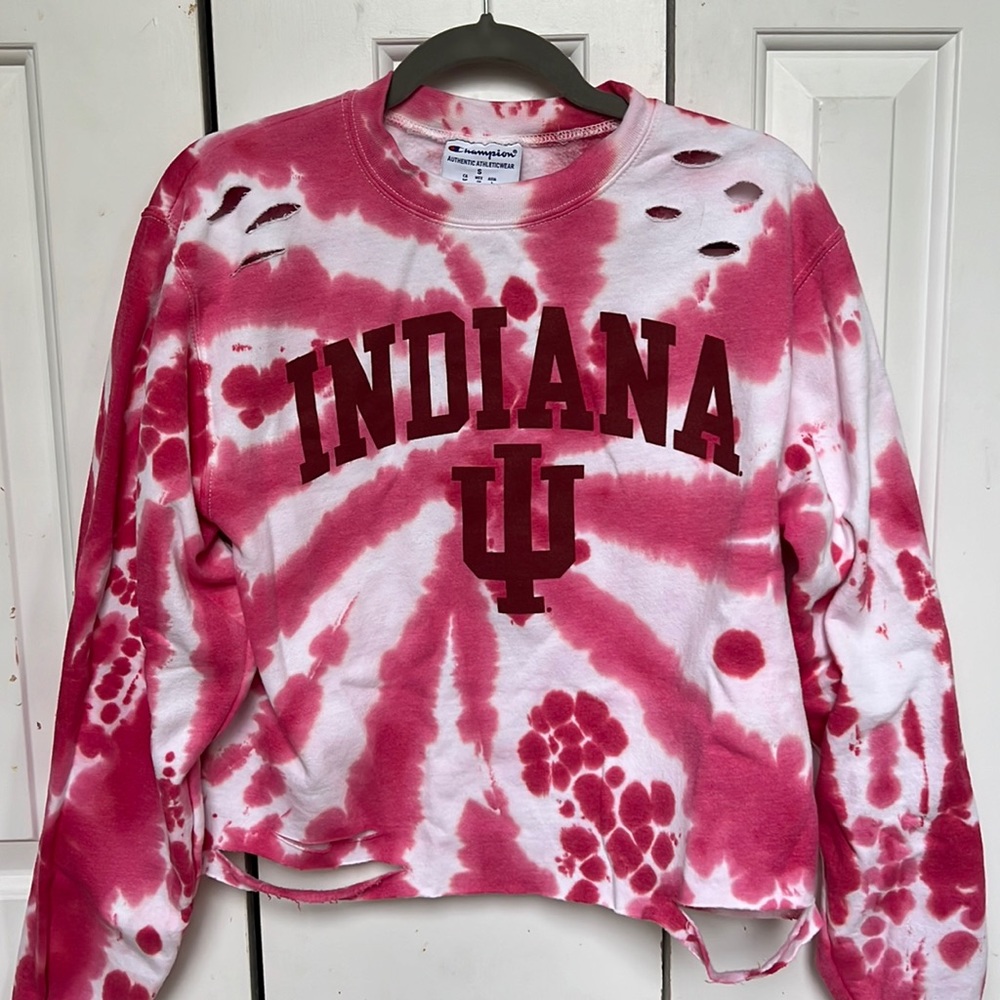 Indiana university tye-dye crew neck
